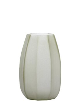 Verticale Lijnen Vaas Olijf Groen Van Glas