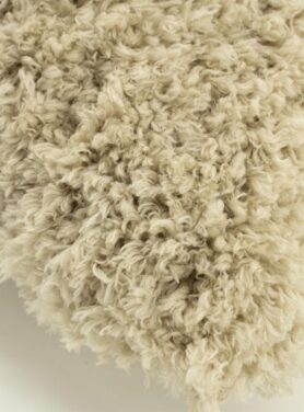 Wollig Sierkussen Naturel Kleur Wit