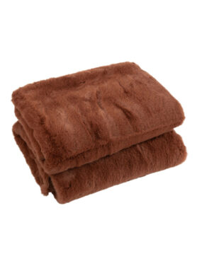 Zacht Bruinkleurig Plaid Kleed Met Zachte Stof Polyester