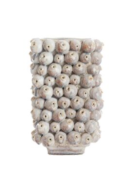Zand Kleur Vaas Met Kleine Granaatappels