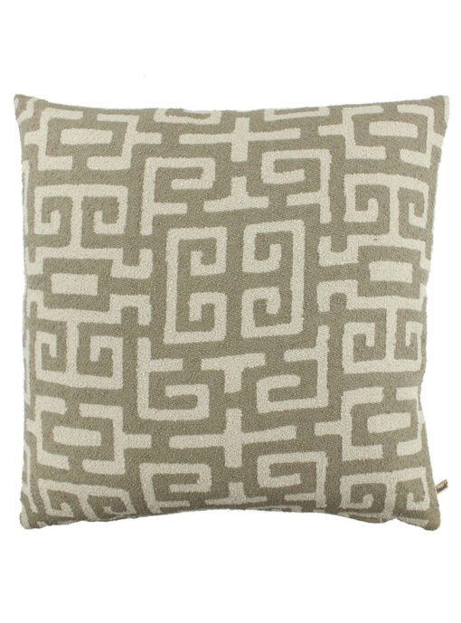 Zandkleurig Sierkussen Beige Met Speels Patroon
