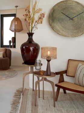 Bijzettafel Bruinbrons Rond Metaal