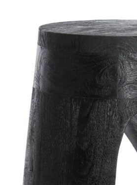 Bijzettafel Zwart Rond Hout Met Gat