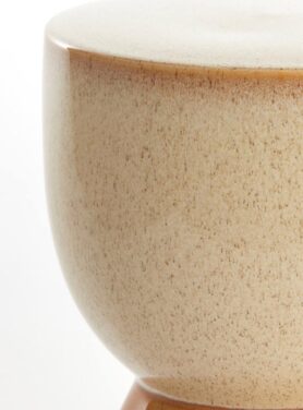 Creme Okergele Kruk Rond Zandloper Vorm