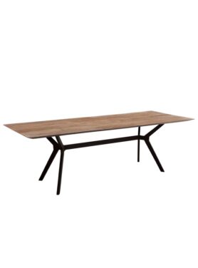 Dtp Home Eettafel 200 Cm Met Houten Blad En Zwarte Poot