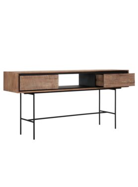 Dtp Home Wandtafel Van Hout Met Zwarte Metalen Poten