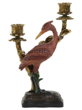 Dubbele Kandelaar Vogel Rood Goud Zwart