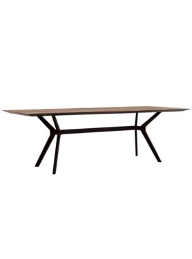 Eettafel Dtp Home Teakhout Met Zwart Metalen Onderstel