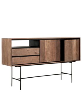 Houten Dressoir Met Metalen Poten Zwart