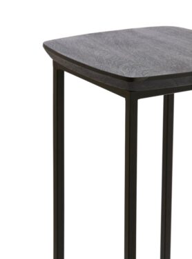 Houten Schuin Afgewerkt Blad Zuil Met Metalen Poot