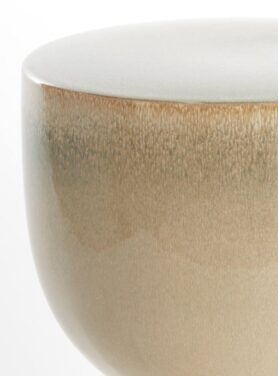 Keramische Kruk Glanzend Creme Grijs