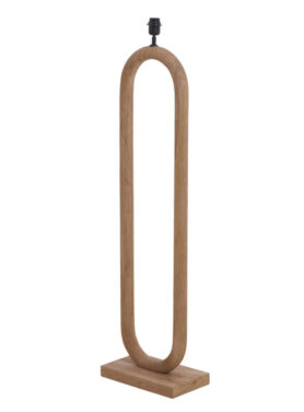 Licht Houtkleurige Vloerlamp Met Ovale Vorm