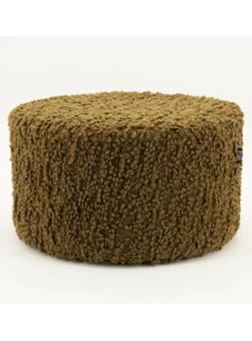 Mosterd Kleurige Poef Rond