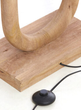 Onderkant Vloerlamp Hout Met Zwarte Aan En Uit Knop