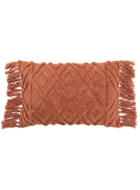 Roestbruin Terracotta Sierkussen Met Franjes