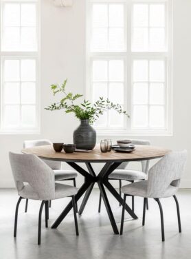 Ronde Eettafel Dtp Home Met Metalen Zwarte Kruispoot