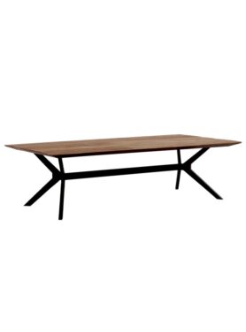 Salontafel Dtp Home Teakhout Blad Met Stalen Zwarte Onderstel