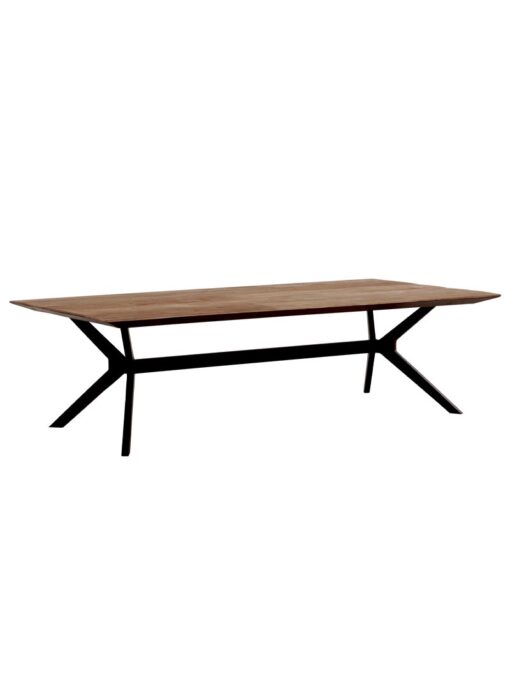 Salontafel Dtp Home Teakhout Blad Met Stalen Zwarte Onderstel