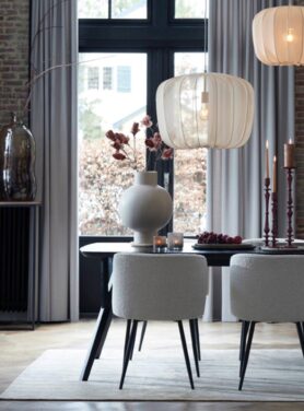 Set Van 2 Stukken Zuil Zwart Met Hout