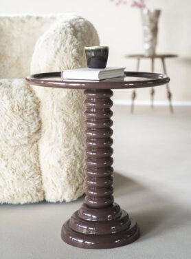 Speelse Chique Bijzettafel Klein Bruin Rond