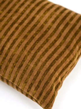 Subtiel Gestreept Kussen Mustard Kleur