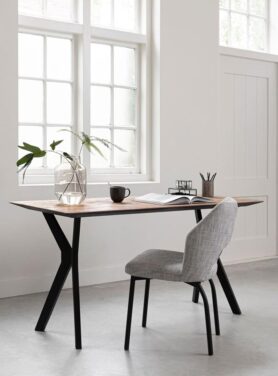 Teakhouten Bureau Met Metalen Poten