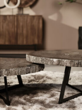 Twee Formaten Salontafels Houtnerf