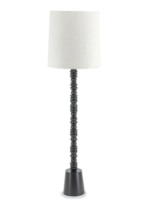Vloerlamp Zwarte Poot En Wit Teddy Lampenkap