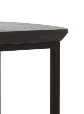 Zuil Met Donkerbruin Houten Blad Met Zwart Metalen Poten