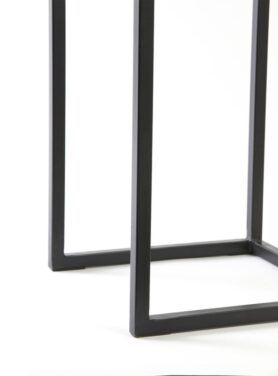 Zuil Met Metalen Zwarte Poten En Houten Blad