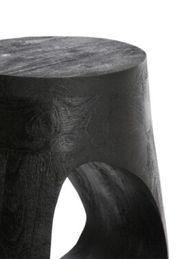 Zwart Mango Hout Bijzettafel Met Een Gat Er In