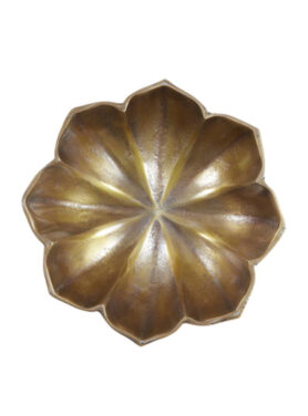 Bloemen Schaal Goud Antiek Brons