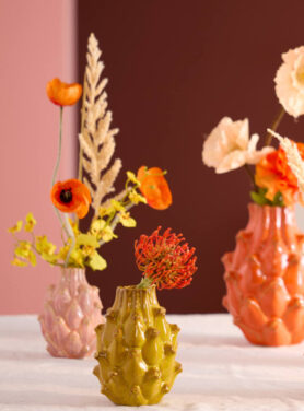 Gekleurde Vaasjes Rood Groen Roze