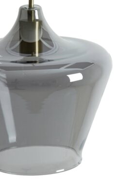 Grijs Hanglamp Met Antiek Brons Accenten