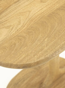 Houtnerf Naturel Lichthout Rond Bijzettafeltje