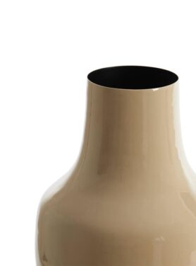 Metalen Vaas Glanzend Taupe Kleu