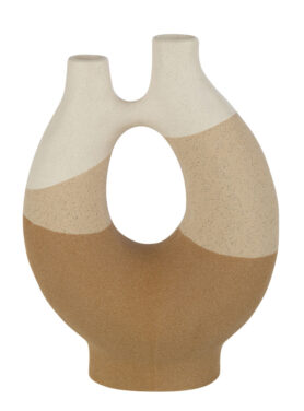 Organische Vorm Vaas Met Bruin Beige Tinten