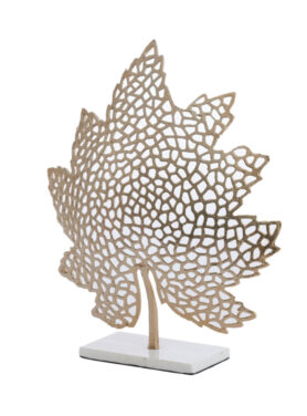 Ornament Goud Op Een Witte Voet In Vorm Van Blad