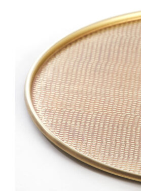 Rond Gouden Dienblad Met Relief