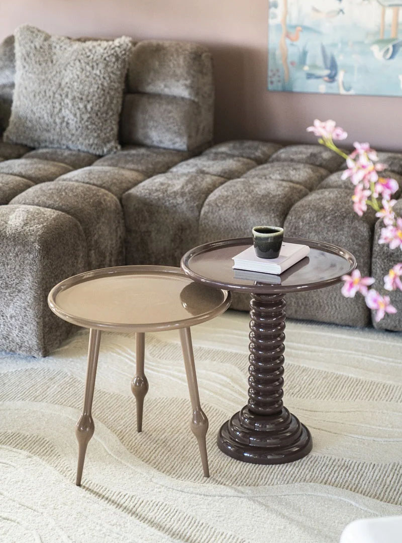 Salontafels Bruin En Beige Rond