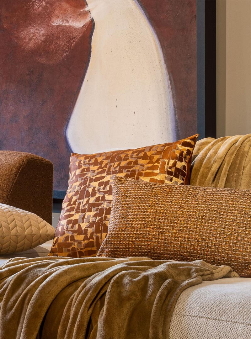 Sierkussens Goud Met Bruin