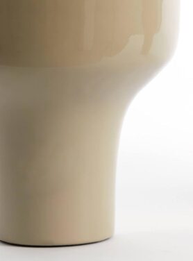 Vaas Taupe Glanzend Rond Metaal