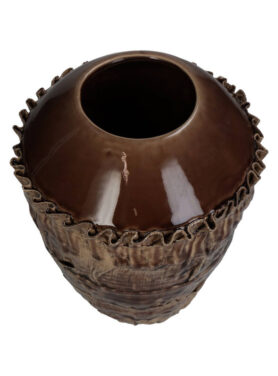 Bruine Grote Vaas Boomschors Eromheen