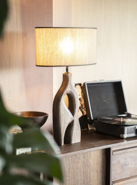 Bruine Tafellamp Met Organische Voet