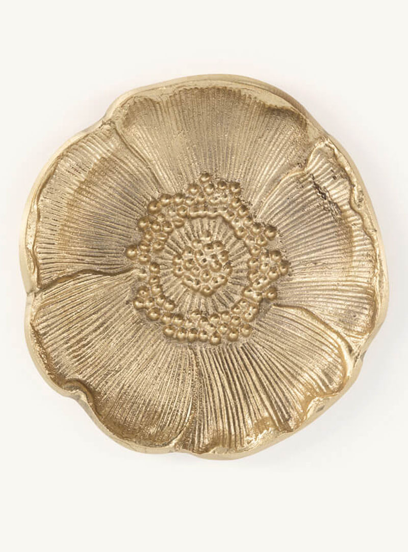 Goud Bordje Met Bloemprint Erin Gegrafeerd