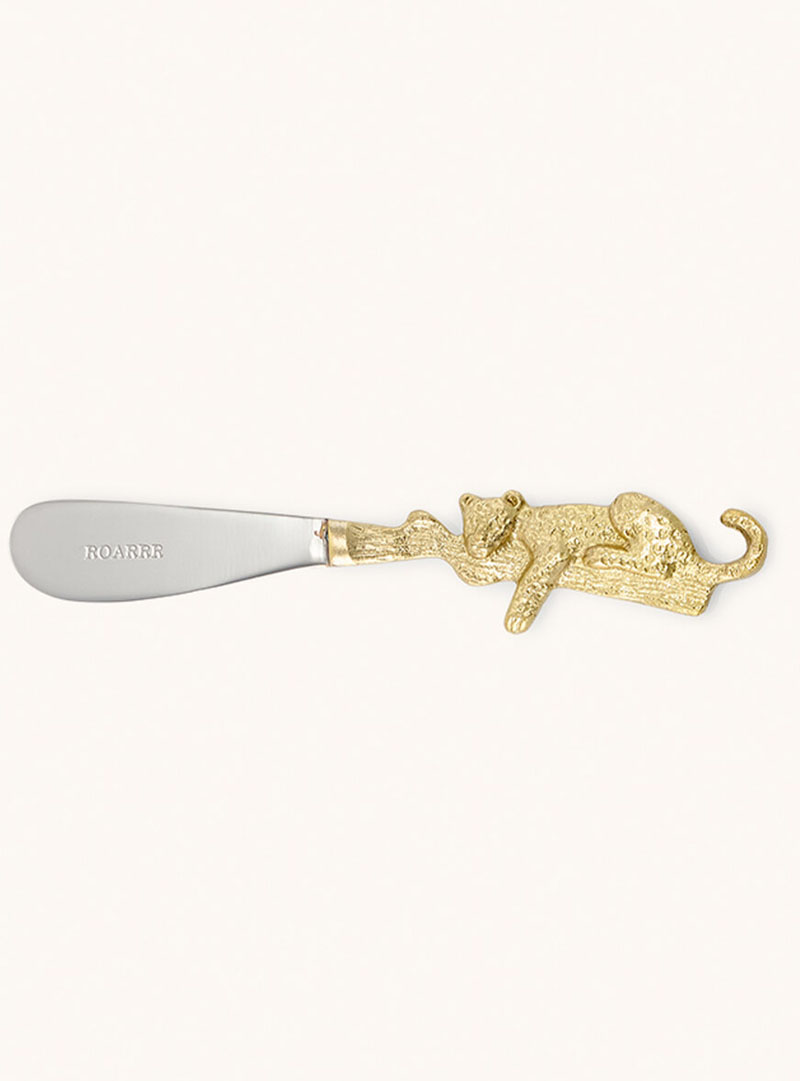 Goud Botermesje Met Een Dier Op Handvat