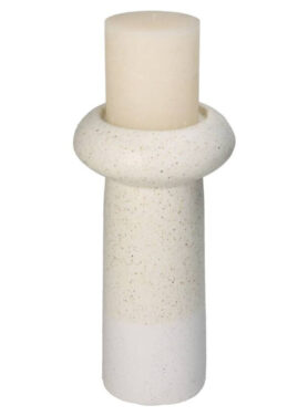 Kandelaar Off White Ivoor Met Witte Kaars