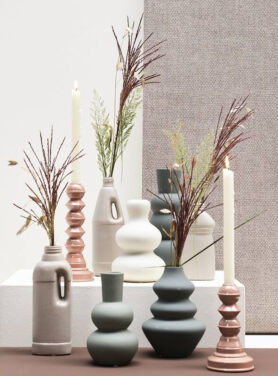 Kandelaren Grijswit Beige Bruin