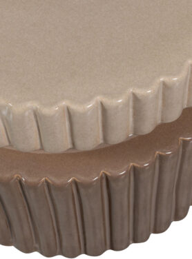 Salontafel Bijzettafeltje Bruin Beige Rond Met Rondingen