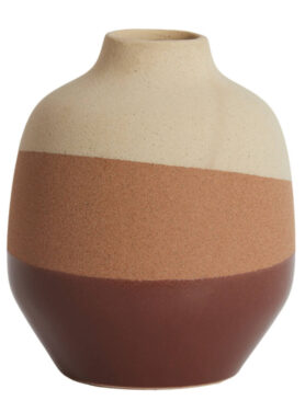 Vaas Keramiek Beige Bruine Strepen